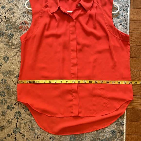 Halogen Orange Button-up Blouse Size Small Petite - Picture 7 of 13